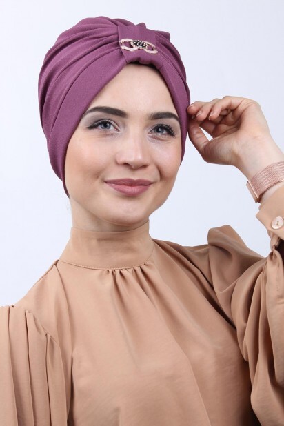 Buckled Double-Sided Bonnet Dark Rose - 100285176 - Hijab