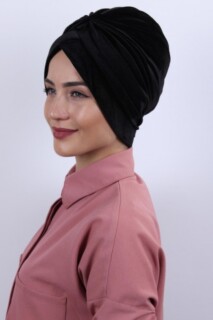 Velvet Nevru Bonnet Black - 100283091 - Hijab