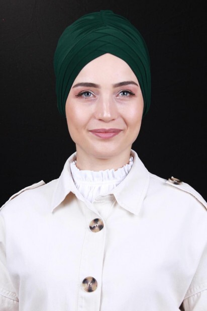 Double-Sided 3-Stripes Bonnet Emerald Green - 100285276 - Hijab