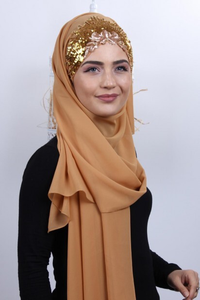 Design Princesse Châle Moutarde Or - Hijab