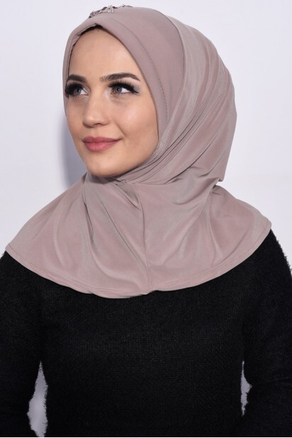 Practical Sequin Hijab Light Mink