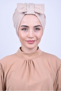 Nœud Dentelle Beige Os - Hijab