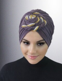 قبعة دونات جاهزة الصنع ملونة-مينك - Hijab