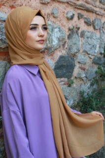 Plain Chiffon Shawl Brown