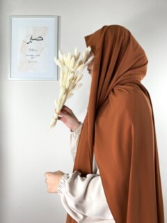 Shawl - Maxi xxl soie de médine , camel 250/75 cm - Hijab