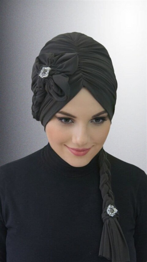 بونيه الأزهار مضفر ملون - Hijab