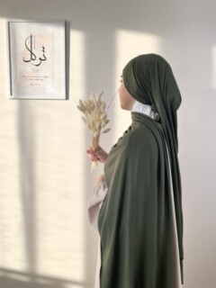 Jersey Premium Green Khaki 100357722 - Hijab