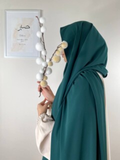 غطاء محرك السيارة Maxi Soie De Medine باللون الأخضر - Hijab