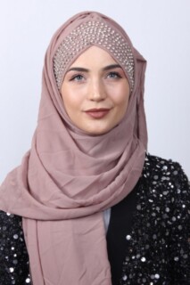 Stone Bonnet Design Shawl Light Mink - 100282948 - Hijab