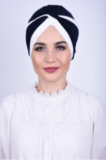 Bicolore Vera Bone Bleu Marine - Hijab
