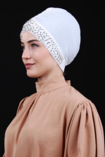 Pearl Stone Bonnet White