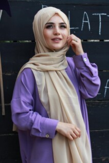 Plain Chiffon Shawl Beige - 100285445 - Hijab