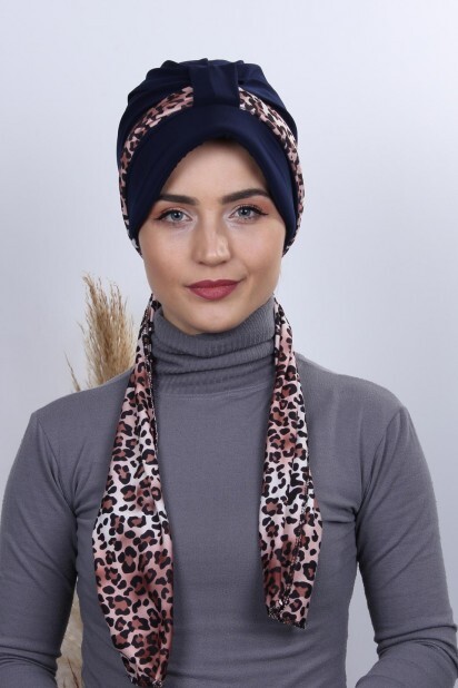 Scarf Hat Bonnet Navy Blue - 100284983 - Hijab