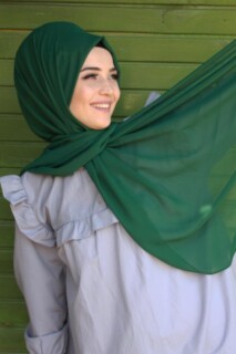 Plain Chiffon Shawl Emerald - 100285470 - Hijab