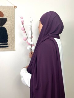 Hijab prêt à nouer aubergine - Hijab