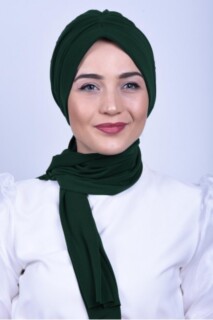 Cravate Froncée Os Vert Émeraude - Hijab