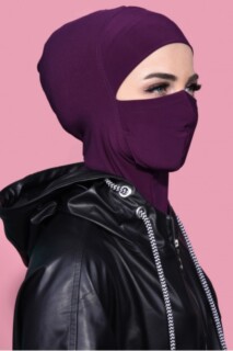 Masked Sport Hijab Plum