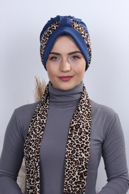 Scarf Hat Bone Indigo - 100284987 - Hijab