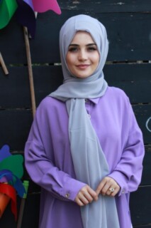 Châle Mousseline Uni Gris - Hijab