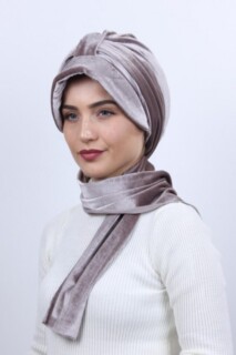 Velvet Shawl Hat Bonnet Mink - 100283132 - Hijab
