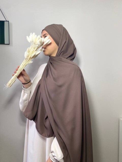 Crepe Premium - كريب بريميوم - بني مزجج - Hijab