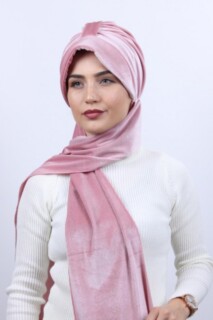 Velvet Shawl Hat Bonnet Powder Pink - 100283135 - Hijab