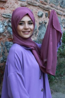 Châle Mousseline Uni Rose Foncé - Hijab