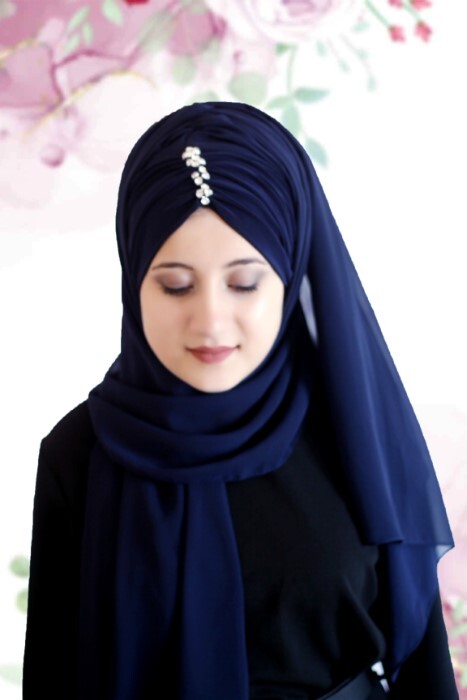 Dark Blue - Code: 62-11 - 100294036 - Hijab