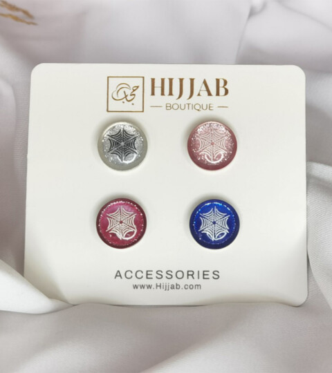 4 قطع (4 أزواج) دبوس بروش مغناطيسي إسلامي للنساء - Hijab