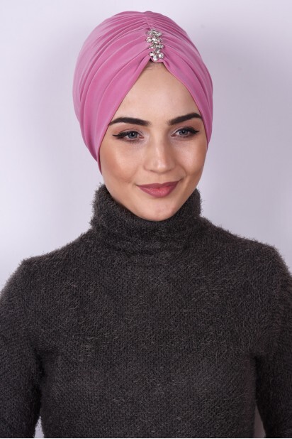 Stone Pleated Bonnet Dried Rose - 100285036 - Hijab