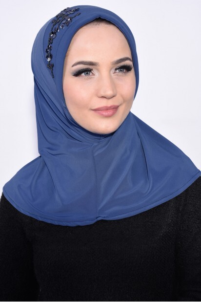 Practical Sequin Hijab Indigo