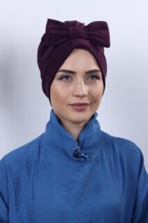 Double-Sided Bonnet Plum With Bow