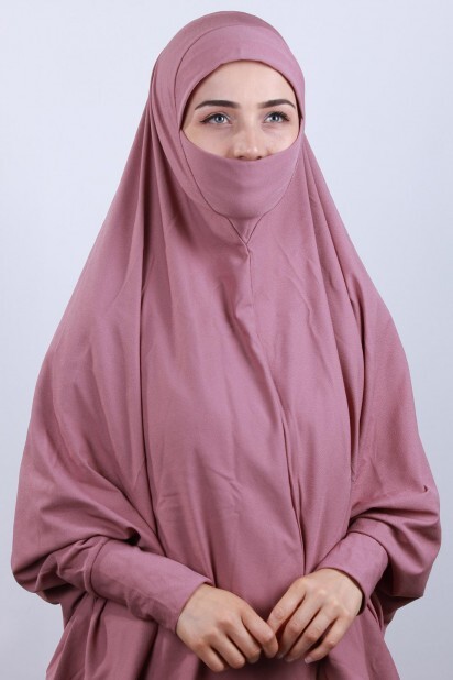5XL Veiled Hijab Dried Rose