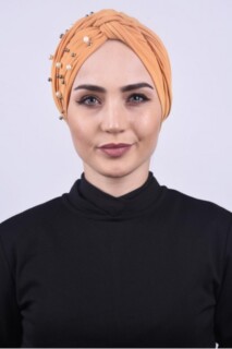 لؤلؤي ملفوف بونيه خردل أصفر - Hijab