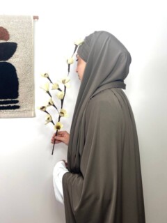 رمادي داكن فاخر جيرسي رملي رمادي داكن - Hijab
