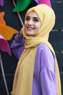 Châle Mousseline Uni Or - Hijab