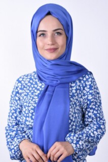 Dubai Soie Gaufre Châle Sax - Hijab