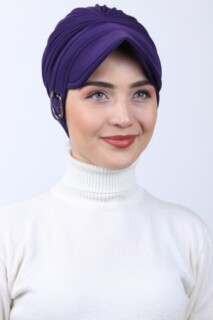 Buckled Hat Bonnet Purple