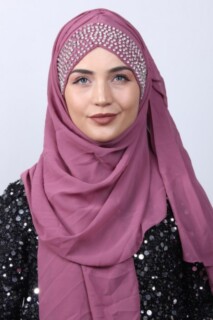 Stone Boneli Design Shawl Dark Dried Rose - 100282950 - Hijab