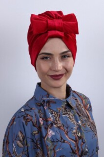 Velvet Bow Bone Red - 100283030 - Hijab