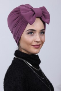 Double-Way Bonnet with Filled Bow Dried Rose - 100284880 - Hijab