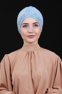 حجر اللؤلؤ بونيه بيبي بلو - Hijab
