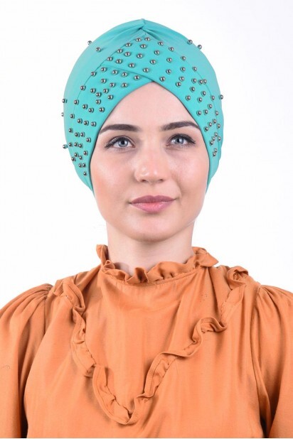 Bonnet De Piscine Perle Vert Aqua - Hijab