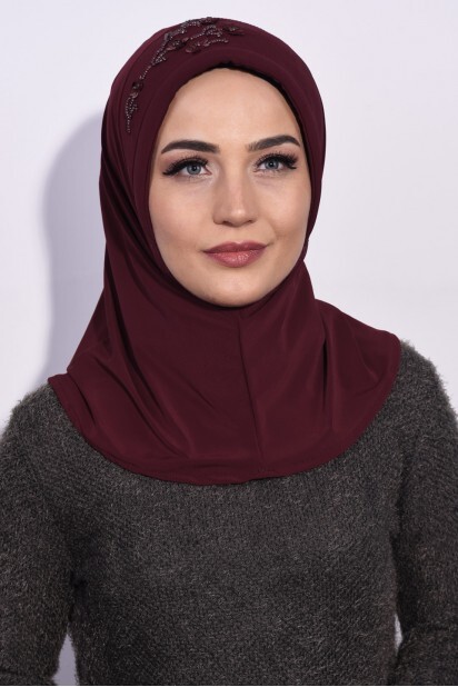 Practical Sequin Hijab Claret Red - 100285498 - Hijab