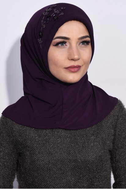 Hijab Paillettes Pratique Violet - Hijab