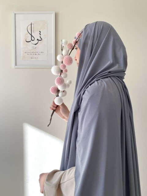 Shawl - ماكسي جيرسي ساندي Hijjab®️ Creation - رمادي - Hijab