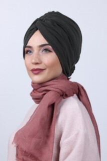 Bidirectional Rose Knot Bone Khaki Green - 100284866 - Hijab