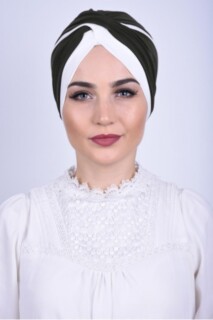 Bicolore Vera Bone Vert Kaki - Hijab