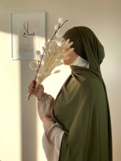جيرسي بريميوم أوليف جرين - Hijab