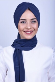 Cravate Froncée Os Indigo - Hijab